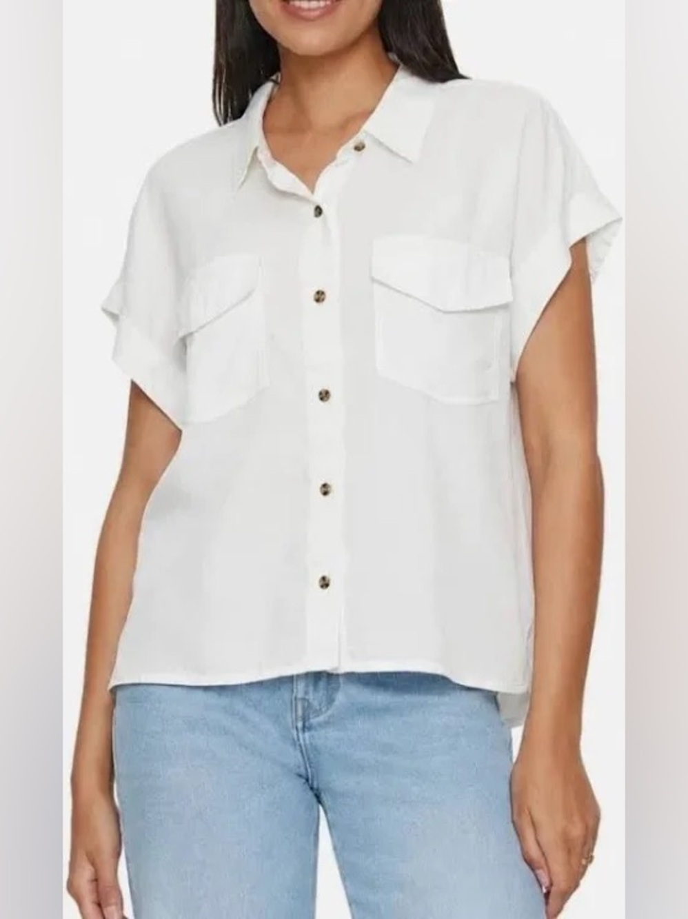 Sanctuary Women’s Short Sleeveless Button up top